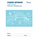 WRITER STUDENT NOTEBOOK PLAINSINGLE RULED 12MM 64 PAGE 250 X 175MM LIGHT BLUE