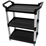 COMPASS COMPACT 3 SHELF UTILITY CART BLACK