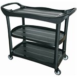 COMPASS 3 SHELF UTILITY CART BLACK