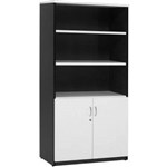 YS DESIGN OXLEY HALF DOOR STATIONERY CUPBOARD 900 X 450 X 1800MM WHITEIRONSTONE